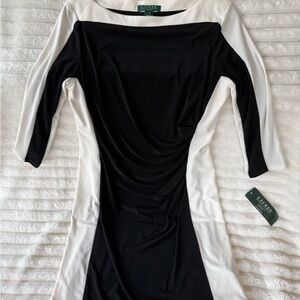 Ralph Lauren Black and White Long Sleeve Dress